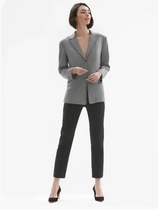 Piazza Sempione Jackets & Blazers - Piazza Sempione Gray Pinstripe Wool Silk Blazer Jacket IT 48 US 12 Made in Italy